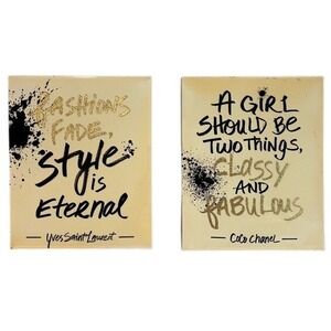 Bebe Wall Art 11" Black Cream CoCo Chanel Yves‎ Saint Laurent style is eternal